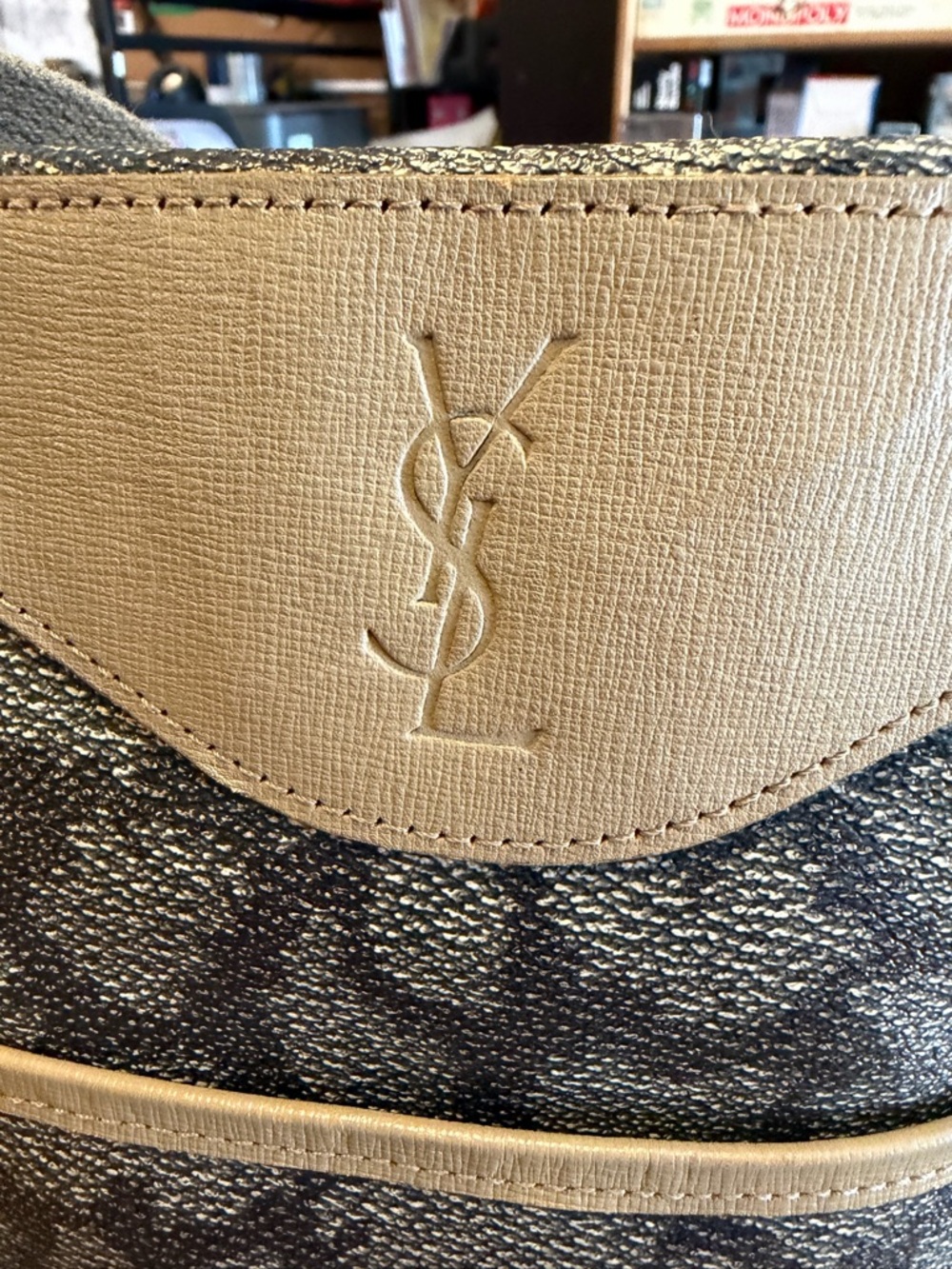 Vintage Yves Saint Laurent "Giraffe" print canvas and leather Boston bag - Picture 2 of 13